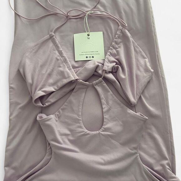 Outcast FIRE BALL Lilac Cut-Out Strappy Maxi Dress Y2K Fairycore Size Medium NWT - Picture 6 of 7